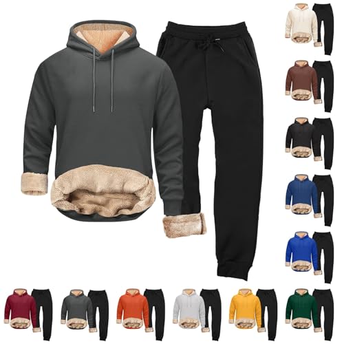 hehiy Herren 2-teilig Hoodie Und Jogginghose Trainingsanzug Lockere Baggy Freizeitanzug Zweiteiler Outfit Übergroße Tracksuit Herren Tracksuit Hoodie Set Männer Jogging Anzug von hehiy