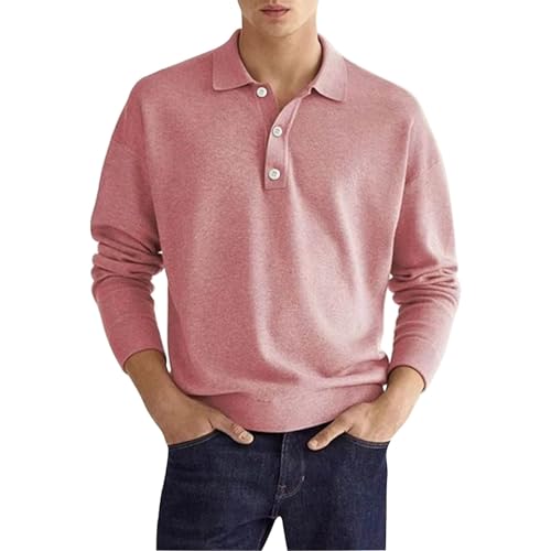 hehiy Herren Bio Workwear Longsleeve Polo - Strapazierfähiges Langarm Poloshirt aus Bio-Baumwolle Polokragen Pullover Herren Langarmshirt Herren Schwarz von hehiy