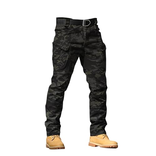 hehiy Herren Cargo Hose Lightning Edition Outdoor Pants 100% Baumwolle S-7XL Hose Baggy Cargo Hose Schwarz Rot Herren Cargohose Baggy Jungs von hehiy
