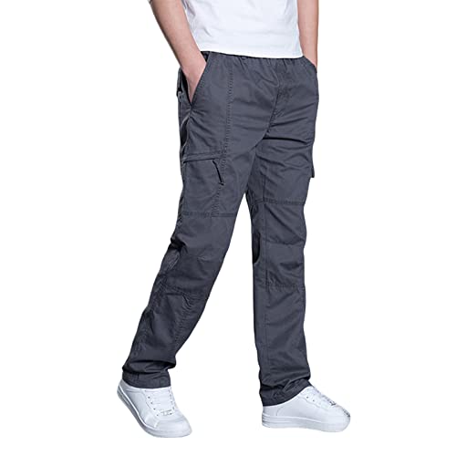hehiy Herren Cargohose Jeanshose Chinohose mit Cargo-Taschen und Gürtelschlaufe Regular-Fit Stoffhose Freizeithose mit Stretch Blaue Latzhose Herren Cargo Hosen Herren Klassische Herren Hosen von hehiy