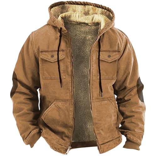 hehiy Herren Jacke Daunenjacke Hooded Puffer Jacket Winterjacke, Steppjacke gefüttert mit abnehmbarer Kapuze Army Jacke Herren Mantel Herren Anzug Fahrradjacke Herren Herbst 5Xl von hehiy