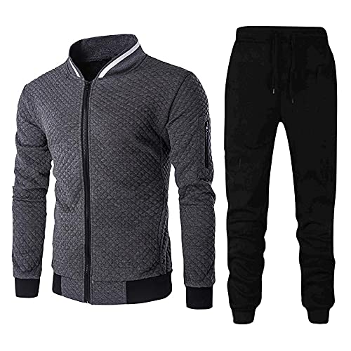 hehiy Herren Jogginganzug Trainingsanzug Freizeitanzug Einfarbig Hoodie Mit Kapuze Langarm Mit Taschen Hausanzug 2-Teilig Fitness Kapuzenjacke Jogginghose Suit Jogginganzug 80Er Jahre von hehiy
