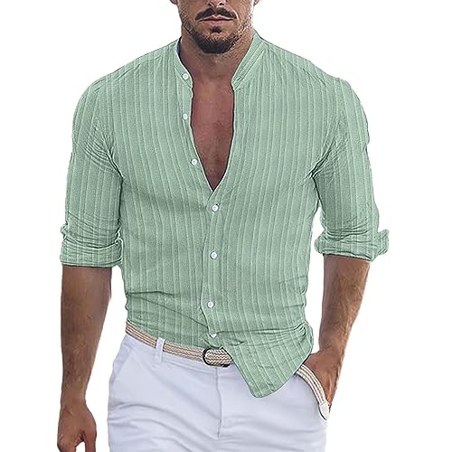 hehiy Herren Leinenhemd Herren Langarm Sommerhemd Herren Regular Fit Freizeithemd Leinen-Mode Herren Hemden üBergrößE 8XL Schwarzes Hemd Jungen 128 von hehiy