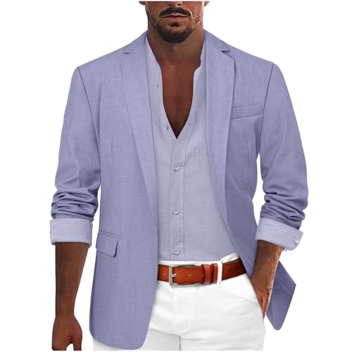 hehiy Herren Sakko Baumwolle Stretch EIN Knopf Slim Fit Blazer Sportlich Freizeit Anzugjacke Leicht Jacke für Business Sakkos FüR Herren Anzug Herren Schwarz Slim Fit von hehiy