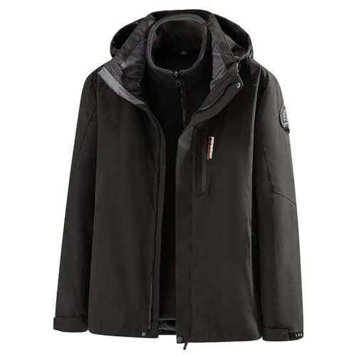 hehiy Herren Skijacke Atmungsaktiv Warm Gefüttert Winterjacke mit Abnehmbarer Kapuze Snowboardjacke Wasserdicht Outdoorjacke MäNner Jacken Winter Winterjacke Herren 4Xl üBergrößE Herren Jacken Xxl von hehiy