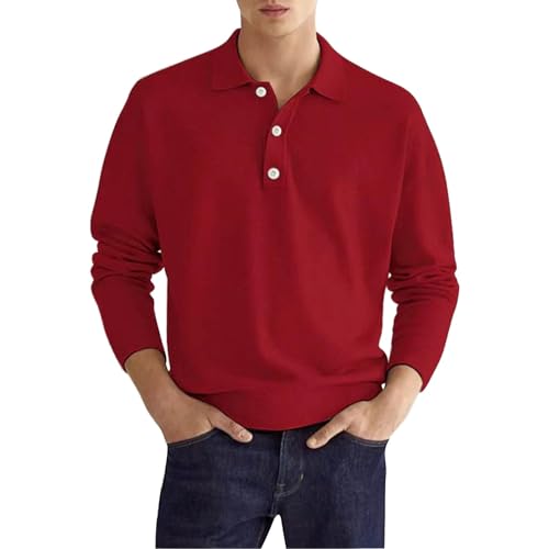 hehiy Poloshirt Herren Langarm Basic Denim Nähen Casual Baumwolle Golf Tennis Poloshirts WeißE Poloshirts Herren Polohemd Herren Weiß 3Er von hehiy