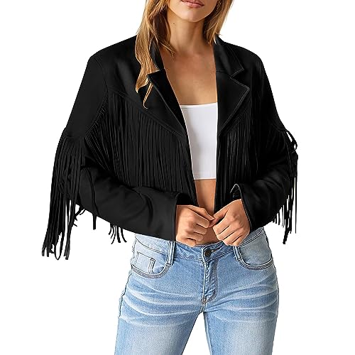 hehiy Veste biker courte en faux cuir pour femme avec poches frontales et latérales Leather Jacket Woman Kunstlederjacke Damen Schwarz Gold Lederjacke Winter Damen Neujahrsgeschenke von hehiy