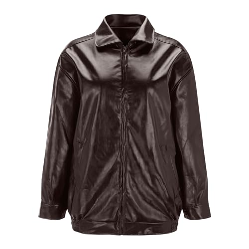 hehiy Veste de moto courte en simili cuir pour femme, printemps léger et classique Bomberjacke Damen Schwarz Bikerjacke Damen GefüTtert Motorrad Klamotten Set Damen Jacke Hose Gutschein Kaufen von hehiy