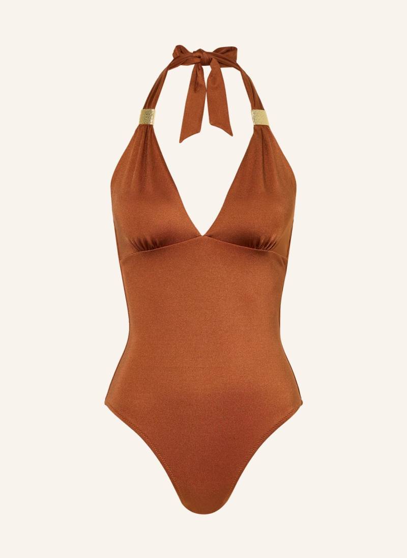 Heidi Klein Neckholder-Badeanzug Uzes Slider braun von heidi klein