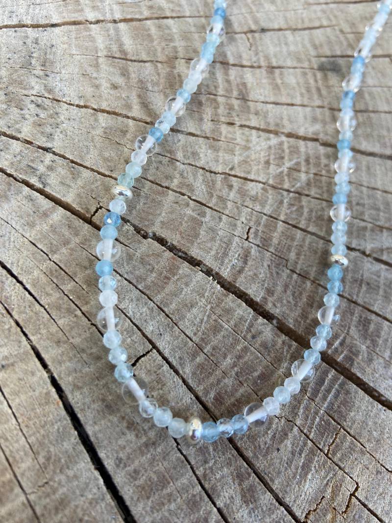Perlenkette Mit Aquamarin Perlenkette Mit Aquamarin von heilsteinchen