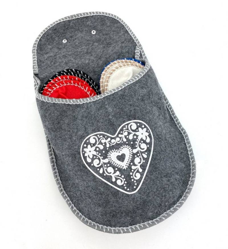 heimtexland Gästepantoffeln Filzpantoffeln Gäste Hausschuhe Hausschuh (Typ879) mit Hängetasche zur Aufbewahrung - 4 Paar Einheitsgröße von heimtexland