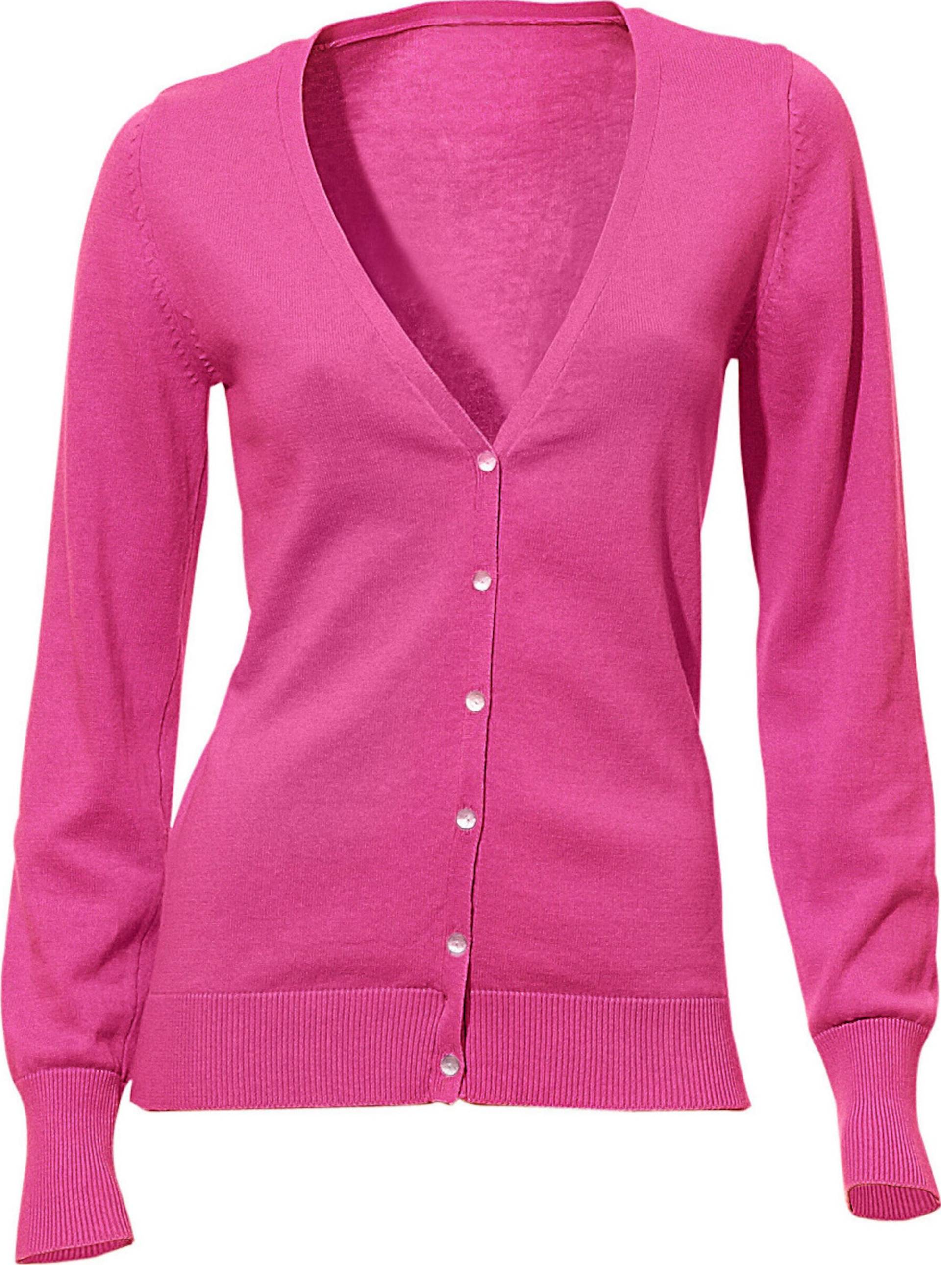 Sieh an! Damen Feinstrickjacke pink von heine