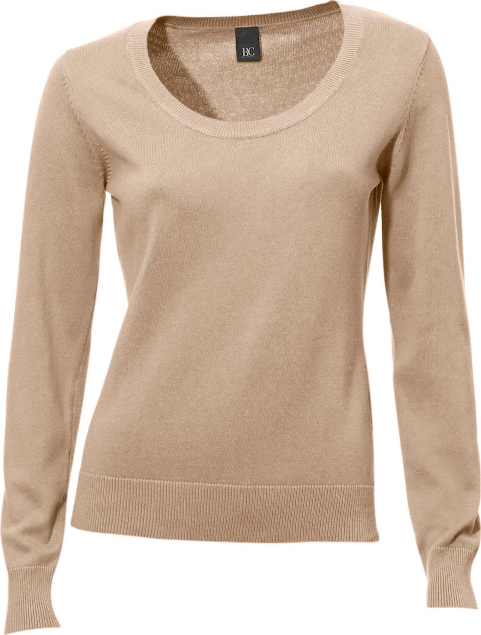 Sieh an! Damen Rundhals-Pullover, beige von heine