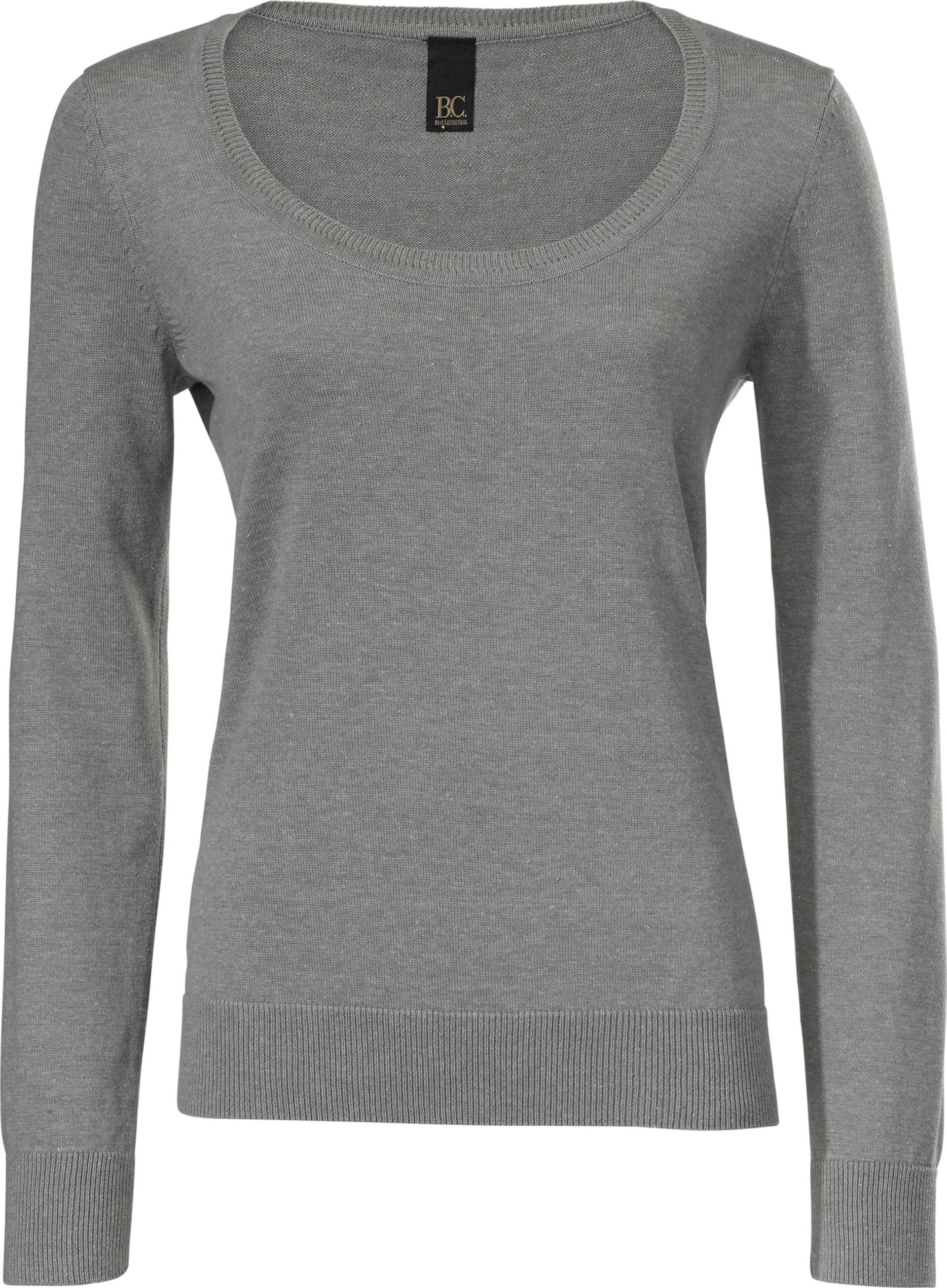 Sieh an! Damen Rundhals-Pullover grau-melange von heine