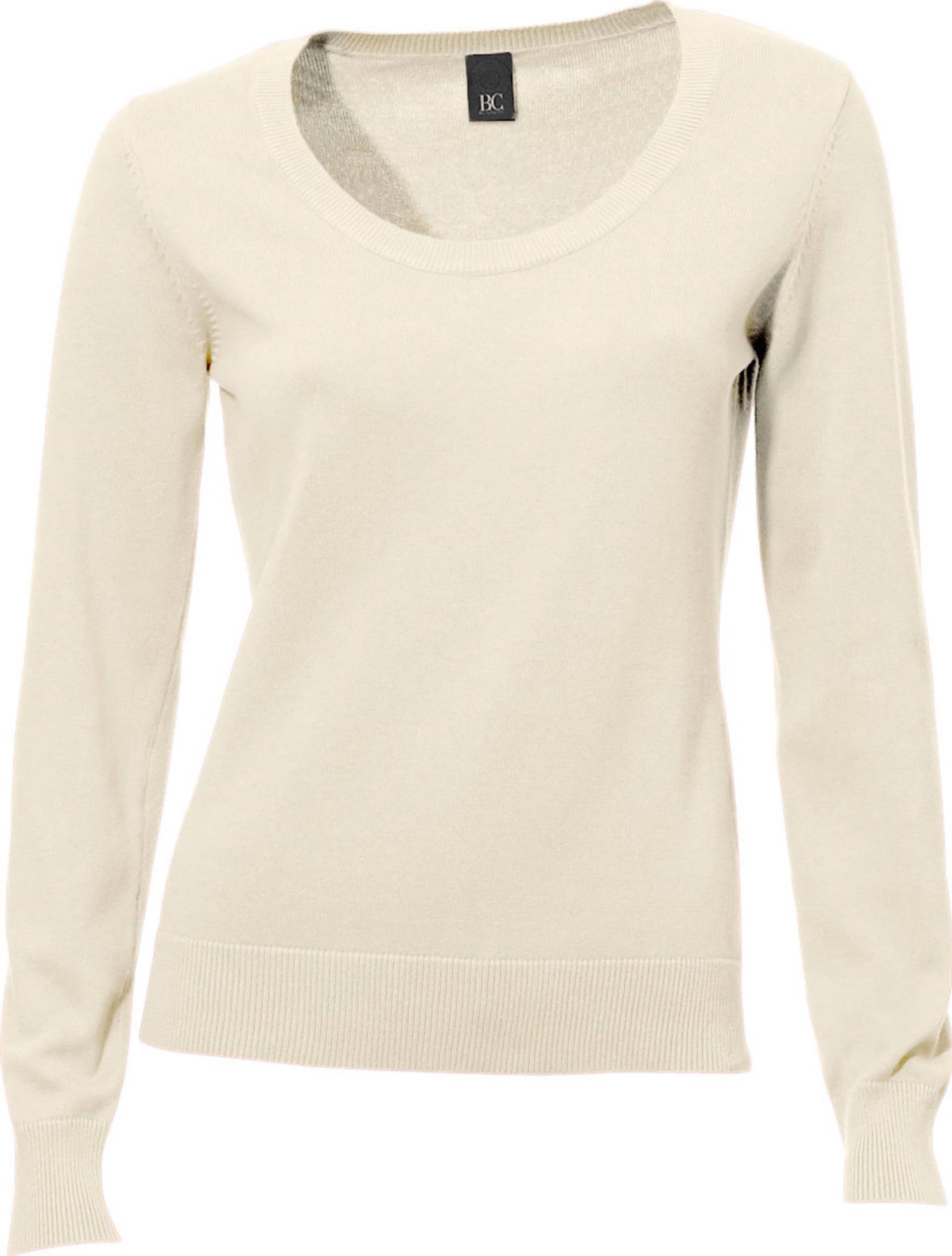 Sieh an! Damen Rundhals-Pullover offwhite von heine