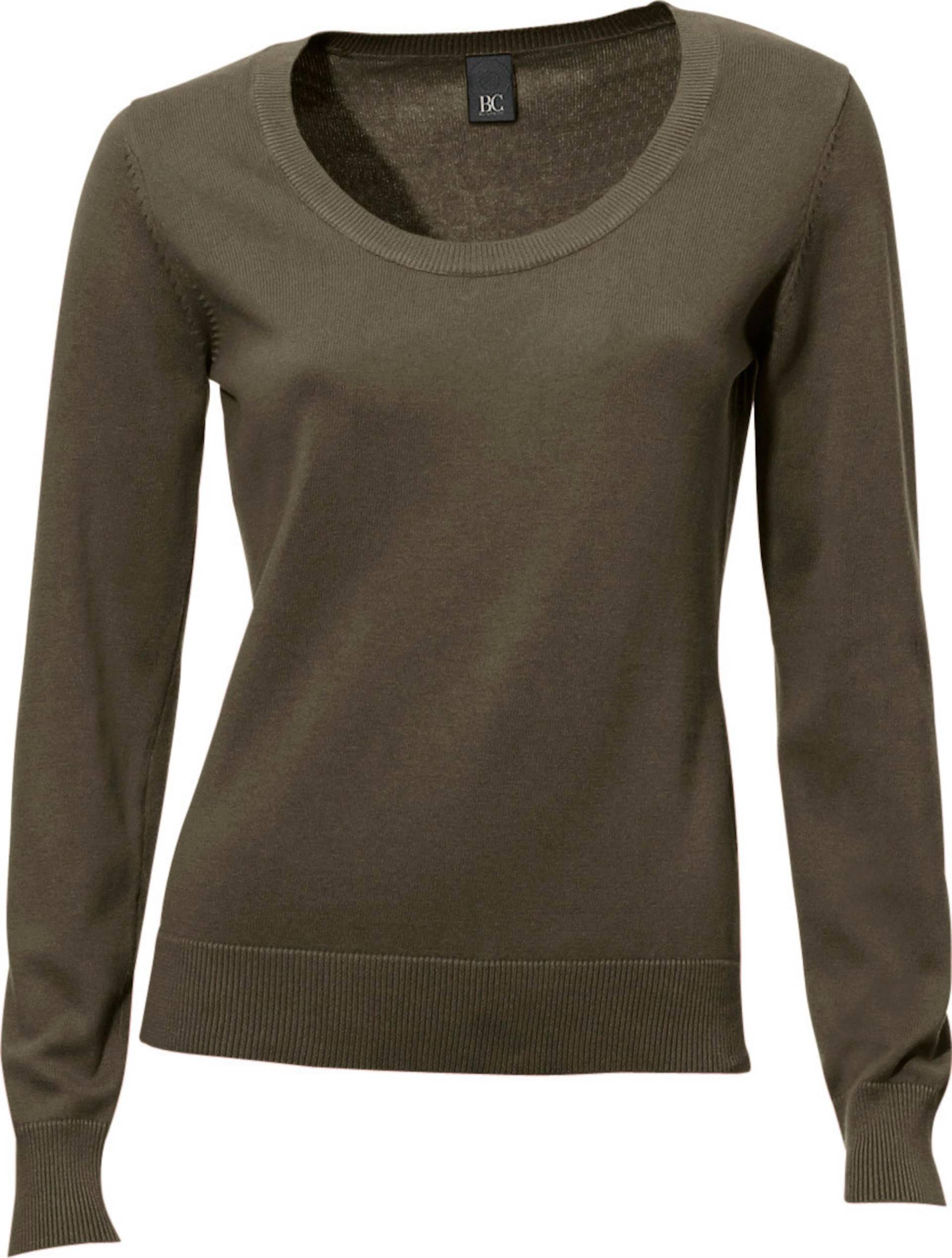 Sieh an! Damen Rundhals-Pullover oliv von heine