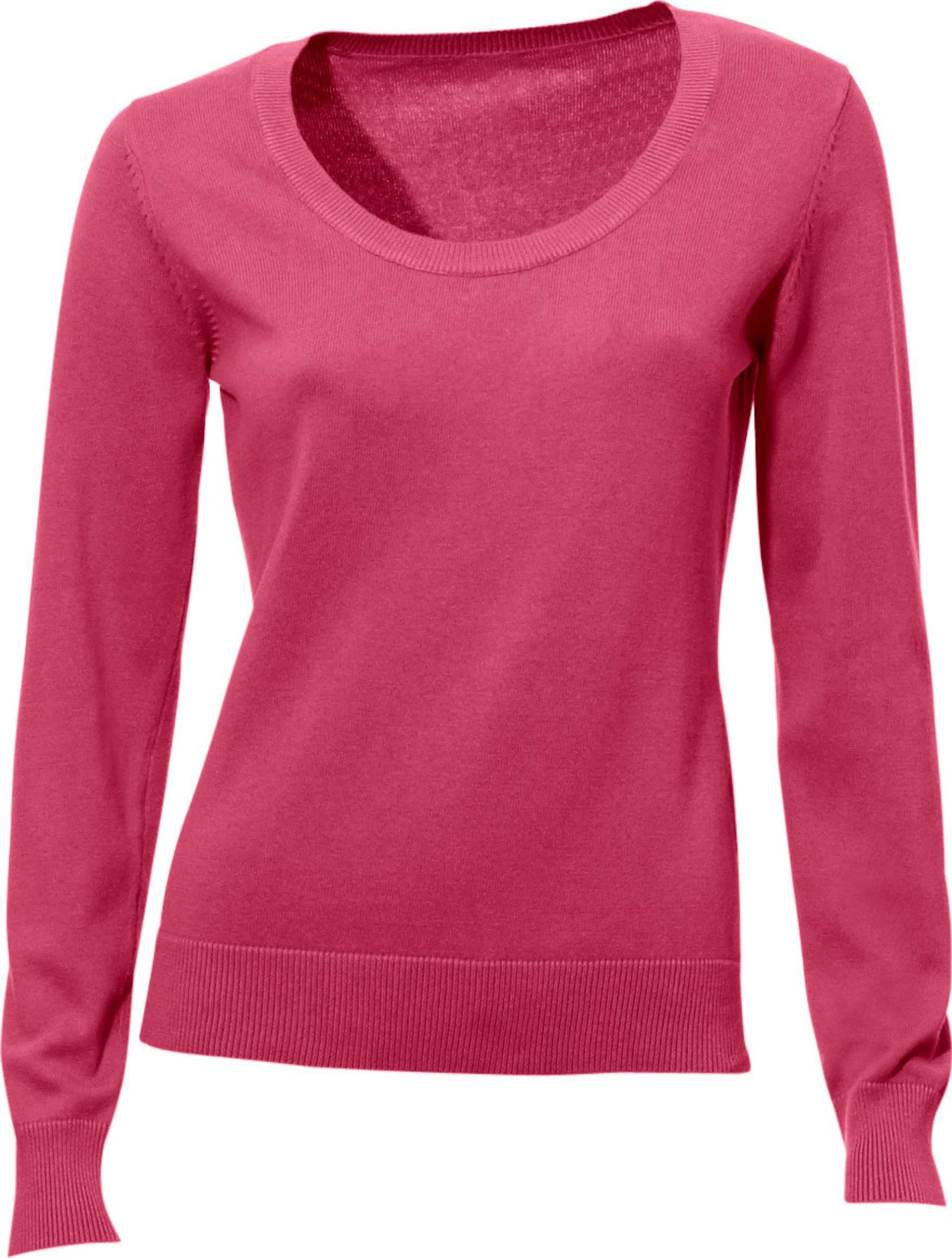 Sieh an! Damen Rundhals-Pullover pink von heine