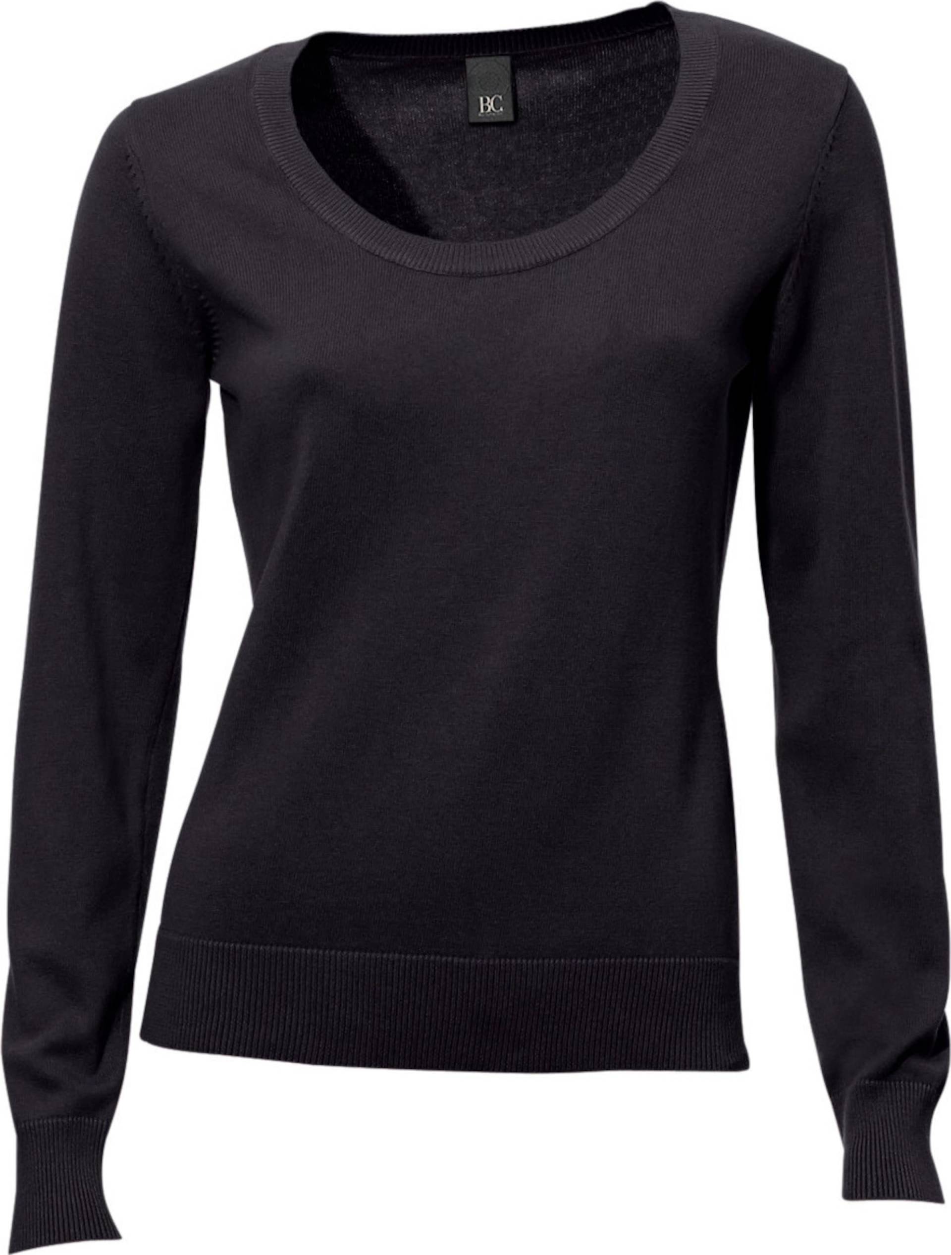 Sieh an! Damen Rundhals-Pullover schwarz von heine