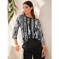 Witt Weiden Damen Druck-Shirt schwarz-ecru-bedruckt von heine