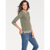 Witt Weiden Damen Rundhals-Pullover oliv von heine