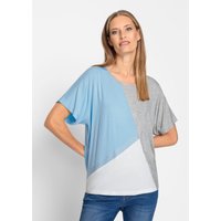 Witt Weiden Damen Shirt steingrau-hellblau-gemustert von heine