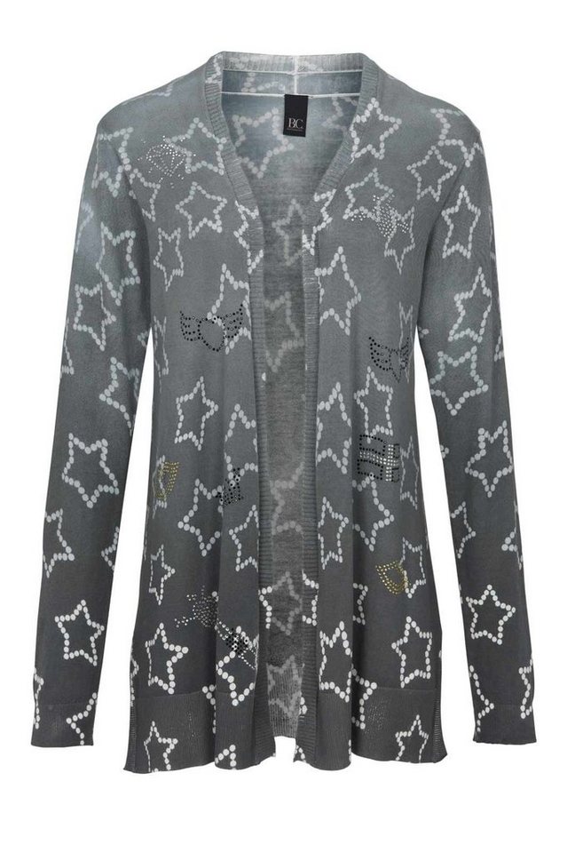 heine Strickjacke Heine Damen Feinstrickjacke mit Strass, grau von heine