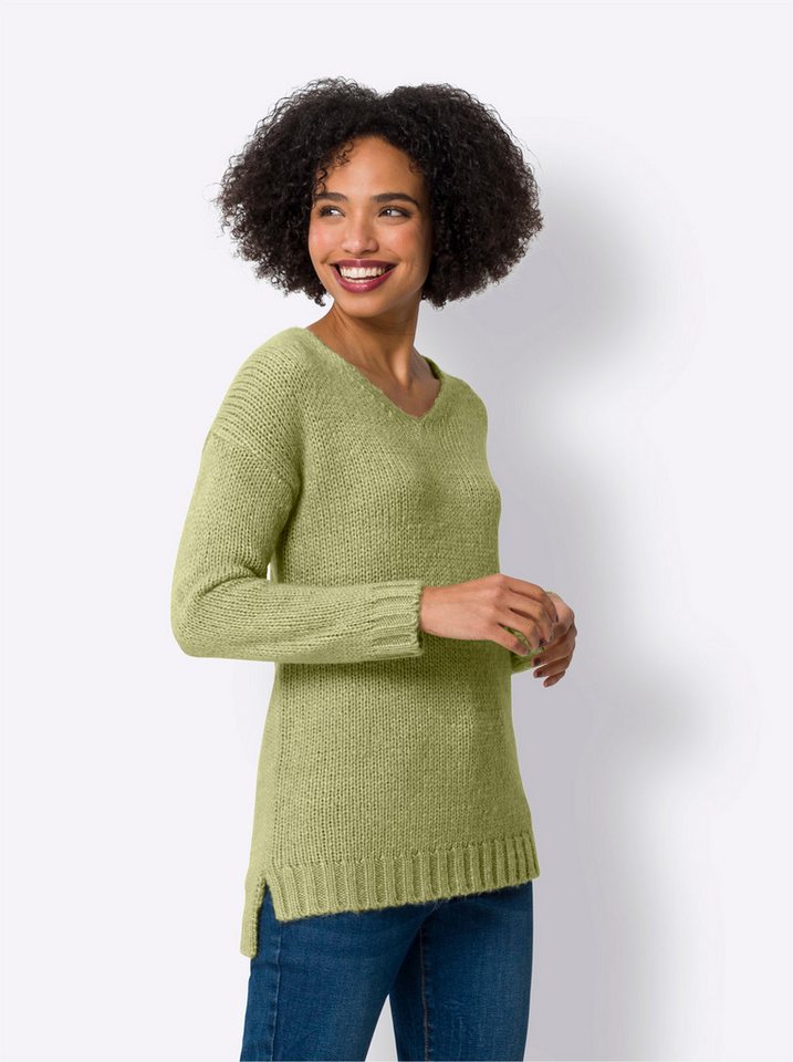 heine Strickpullover V-Ausschnitt-Pullover . von heine