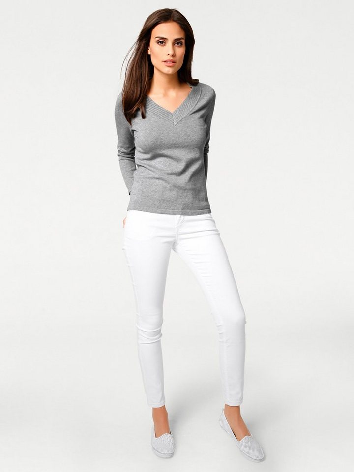 heine Strickpullover V-Ausschnitt-Pullover . von heine