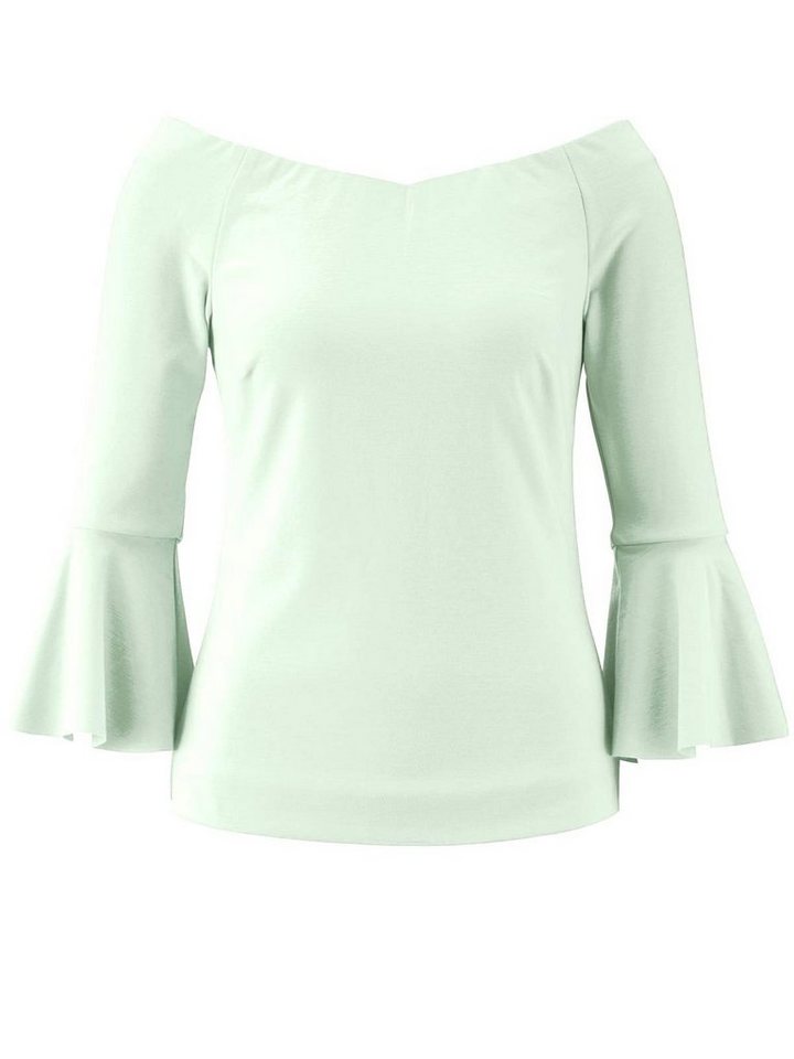 heine T-Shirt Heine Damen Blusenshirt mit Volants, mint von heine