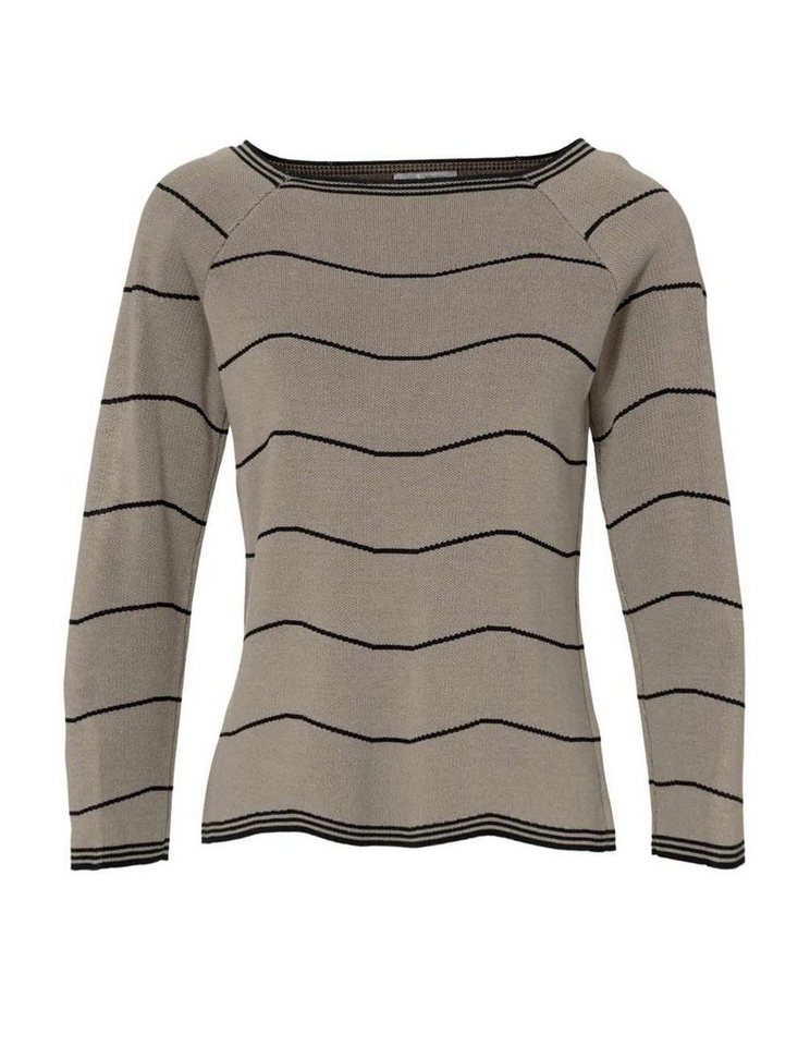 heine Troyer HEINE Damen Feinstrickpullover, taupe-schwarz von heine