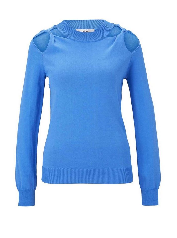 heine Troyer HEINE Damen Feinstrickpullover mit Cut-Outs, aquablau von heine