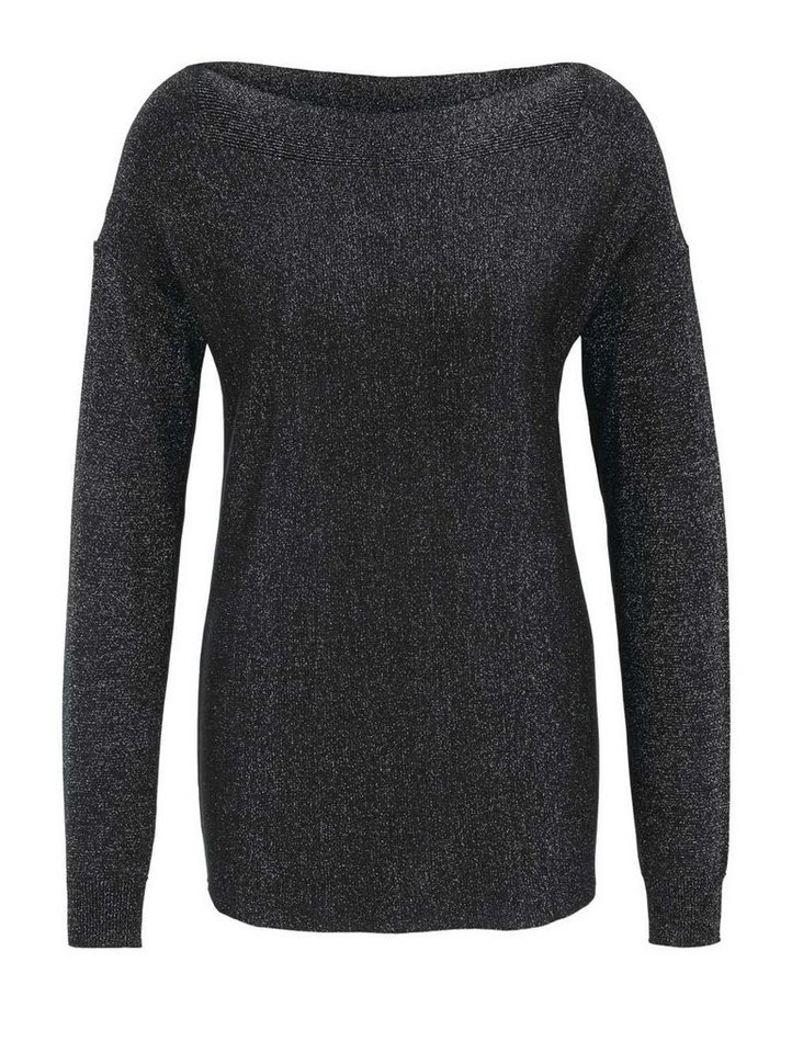 heine Troyer Heine Damen Feinstrickpullover, schwarz-silber von heine