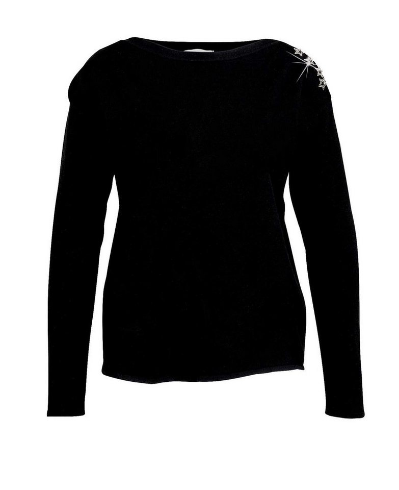 heine Troyer LINEA TESINI Damen Designer-Feinstrickpullover, schwarz von heine