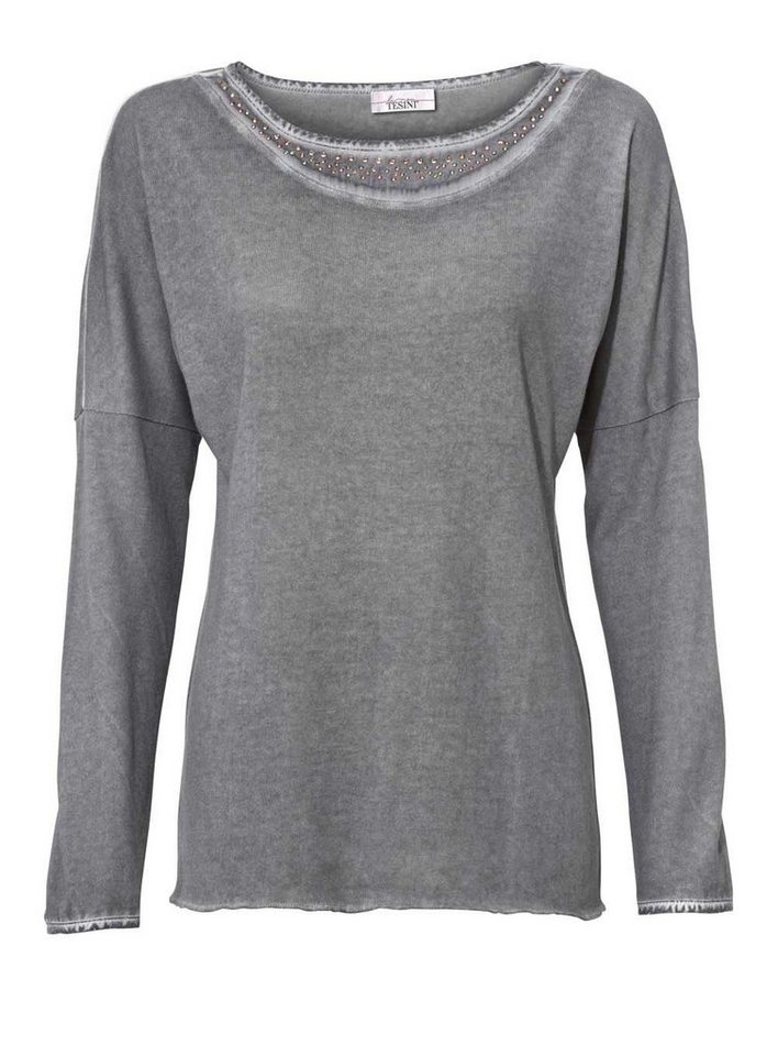 heine Troyer Linea Tesini Damen Designer-Feinstrickpullover, grau-used von heine