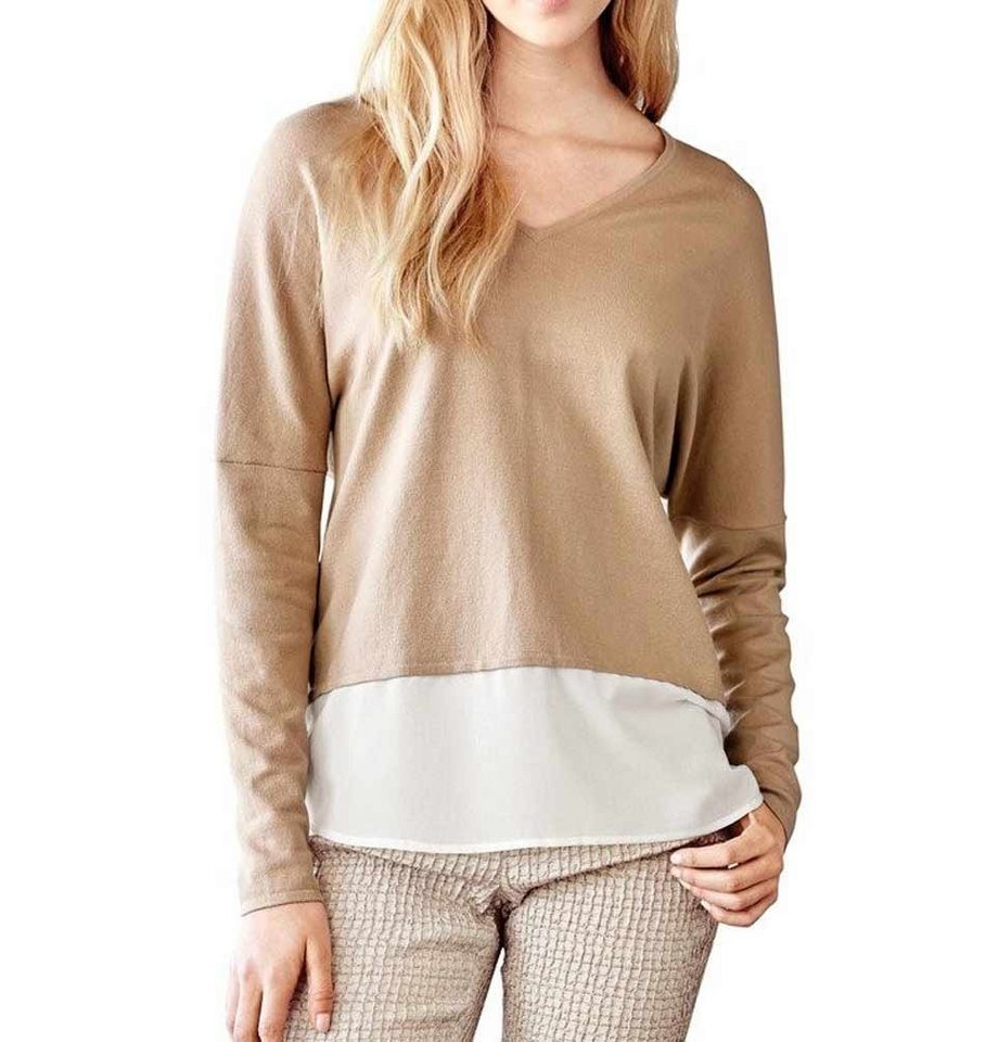 heine Troyer TRAVEL COUTURE BY HEINE Damen 2-in-1-Feinstrickpullover, sand-creme von heine