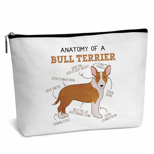 A04 Make-up-Tasche für Bullterrier-Liebhaber, Anatomie eines Bullterrier, Geschenk für Hundeliebhaber, Geburtstag, Weihnachten, Abschlussfeier, Geschenke für Tierliebhaber, Hundeliebhaber, Frau, von heiyihe