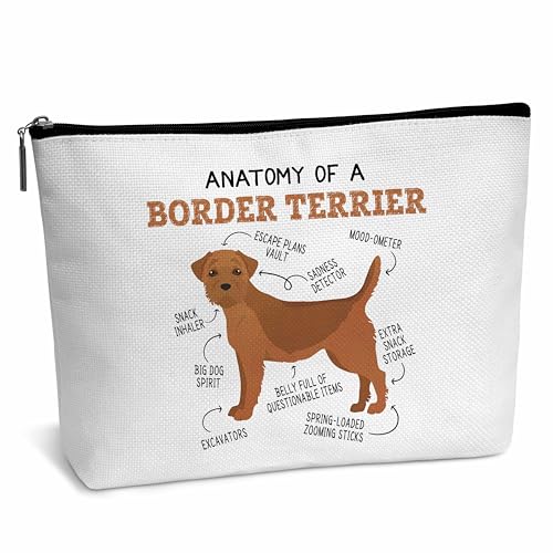 Kosmetiktasche für Border Terrier, Anatomie eines Border Terrier, für Hundeliebhaber, Geburtstag, Weihnachten, Abschlussfeier, Geschenke für Tierliebhaber, Freunde, Mutter, Frau, Mädchen, Tochter, von heiyihe