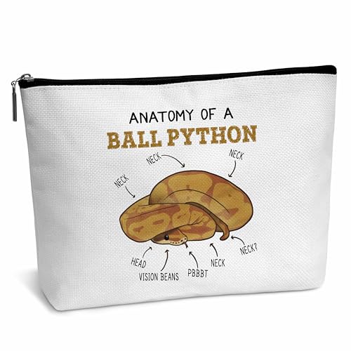 heiyihe A01 Make-up-Tasche mit Kugel-Python-Motiv, Anatomie eines Balls, Python, Geburtstag, Weihnachten, Abschluss, Geschenke für Tierliebhaber, Schlangenliebhaber, Frau, Mädchen, Mutter, Tochter, von heiyihe