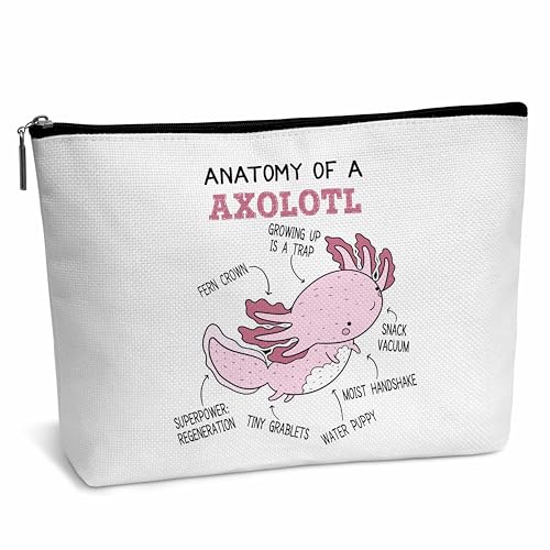 heiyihe Axolotl Make-up-Tasche, Motiv: Anatomie eines Axolotl, Geschenk für Liebhaber von Axolotl, Geburtstag, Abschluss, Geschenke für Tierliebhaber, Freunde, Mutter, Frau, Mädchen, Tochter, von heiyihe