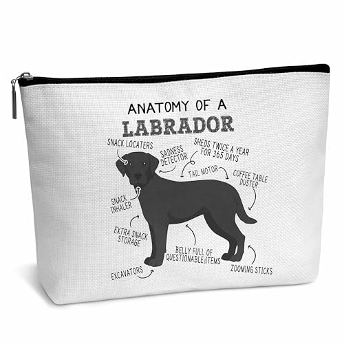 heiyihe Make-up-Tasche "Anatomy Of A Labrador", Labrador-Liebhaber, Geschenk, Hunde-Make-up-Tasche, Geburtstag, Weihnachten, Abschluss, Geschenke für Tierliebhaber, Freunde, Mutter, Frau, Mädchen, von heiyihe