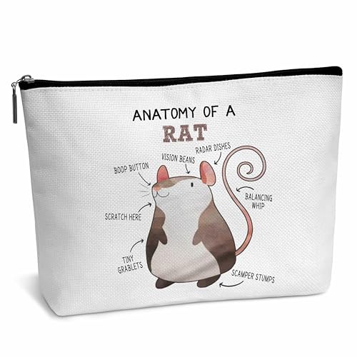 heiyihe Rattenliebhaber-Geschenk, Anatomie einer Ratte, Make-up-Tasche, Maus, Make-up-Tasche, Geburtstag, Weihnachten, Abschluss, Geschenke für Tierliebhaber, Freunde, Mutter, Frau, Mädchen, Tochter, von heiyihe