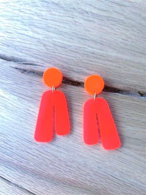 Ohrringe Neonliebe Orange/Pink Ohrringe Neonliebe Orange/Pink von hejJanina