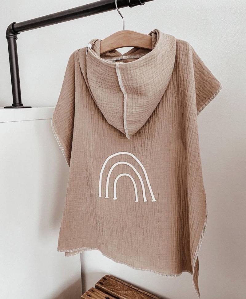 Badeponcho Rainbow Bio-Musselin | Strandponcho Surferponcho Baby Kids von hejLittle