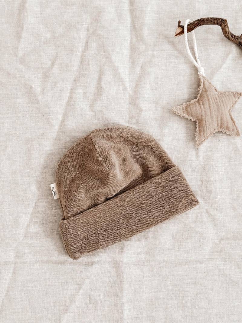Frottee Beanie Sand Für Babys & Kinder | Frottee Mütze Baby Bio Weiche Beanie Neugeborene von hejLittle