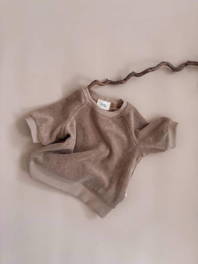 Frottee Sweater Kurzarm | Baby & Kid Sweatshirt Pullover T-Shirt von hejLittle