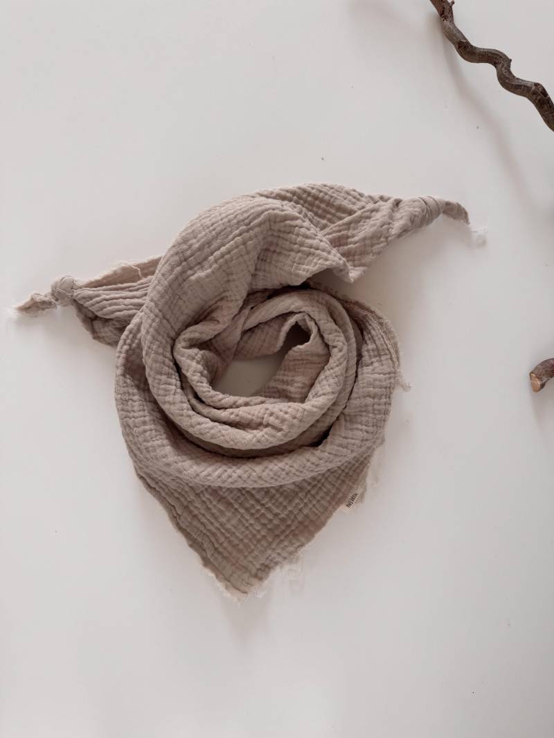 Musselin Scarf Sand | Halstuch Schal Musselintuch von hejLittle