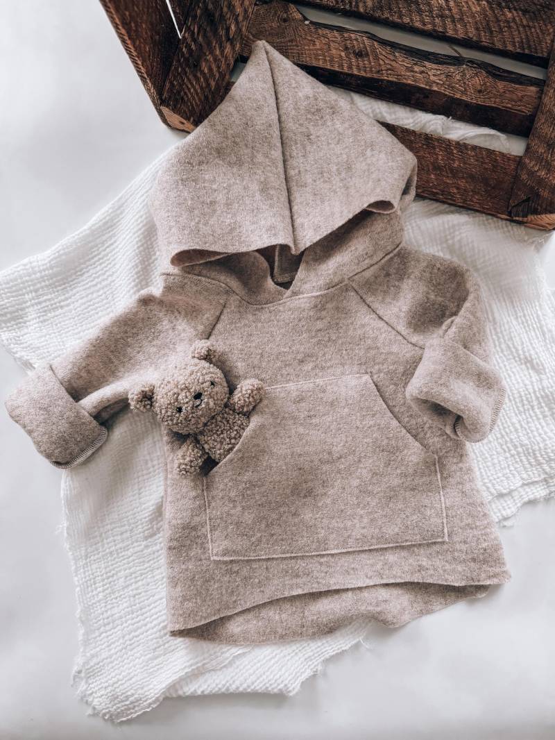 Walkhoodie Oversize | Übergangsjacke Wollwalkjacke Kapuzenjacke Wollwalk Jacke Baby Kleinkind von hejLittle