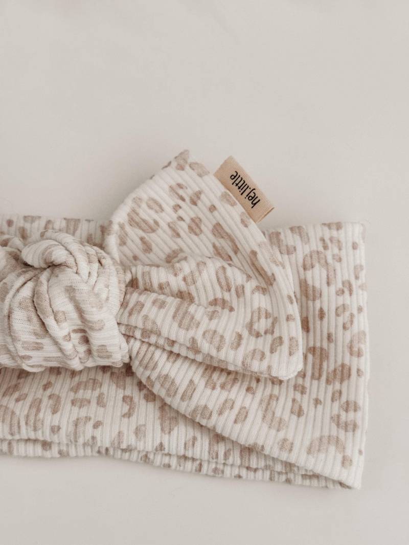 stirnband Mit Schleife Leo Hell Für Babys & Kinder | Zum Knoten Baby Haarband Aus Bio Rib-Jersey von hejLittle