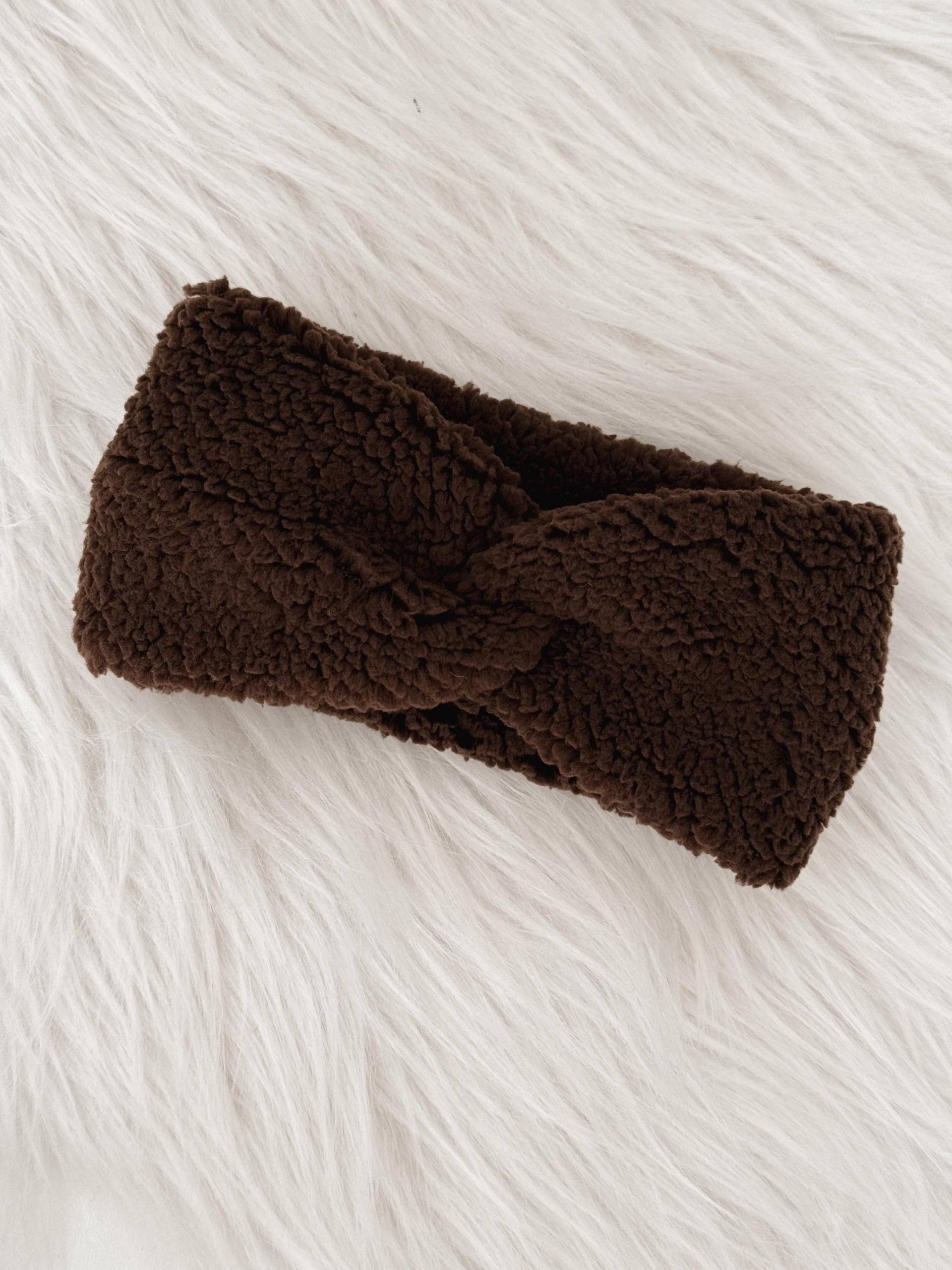 stirnband Teddyfleece Braun Für Mama & Tochter | Teddy Baby Kinder Headband Look von hejLittle