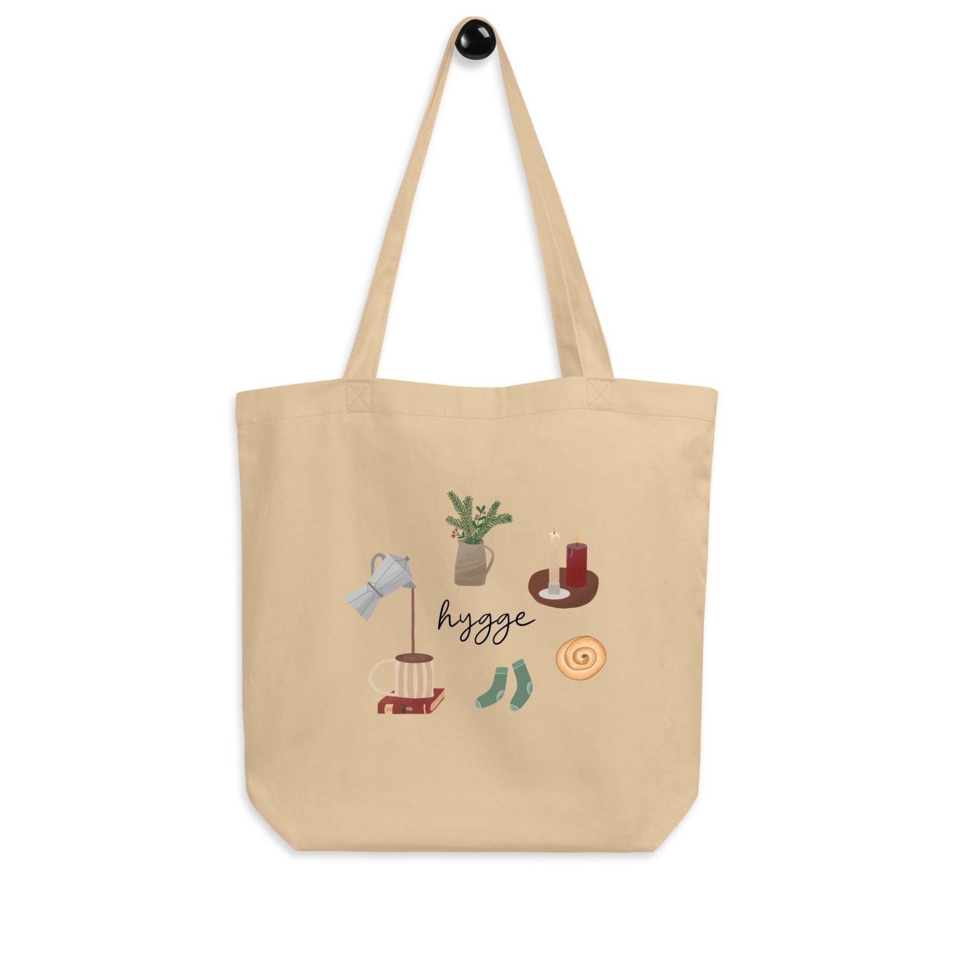Bio-stoffbeutel Hygge Dänemark, Bedruckter Beutel Beige, Nachhaltiges Geschenk Bio-stoffbeutel Hygge Dänemark, Bedruckter Beutel Beige, Nachhaltiges Geschenk von hejOle